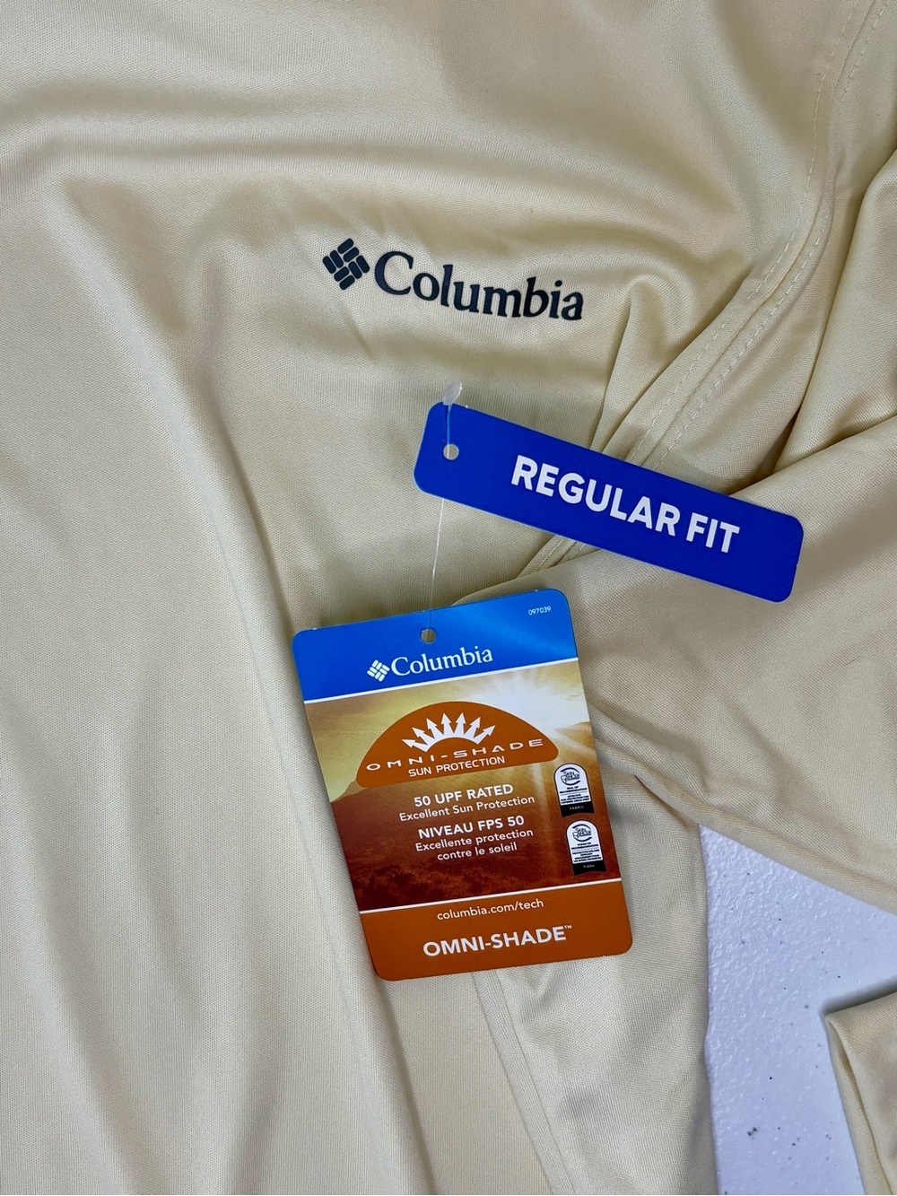 Columbia Long Sleeve Hooded Sun Shirt in Pale Yellow - Picture 6 of 7